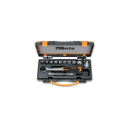 BETA - Assortimento di 10 chiavi a bussola e 2 accessori in cassetta di lamiera, cassette 12pz esagonali 3/8 a/c10. 009100909