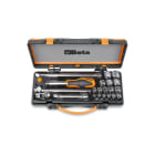 BETA - Assortimento di 16 chiavi a bussola esagonali e 5 accessori in cassetta di lamiera 3/8 A/C16HR. 009100935