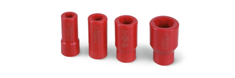 BETA - Serie 4 chiavi a bussola esagonali con attacco quadro femmina 3/8" in tecnopolimeri speciali su base poliammidica SR.4 BUSS. 3/8 TECNOPOLIM. 1000V MQ-A/S4.