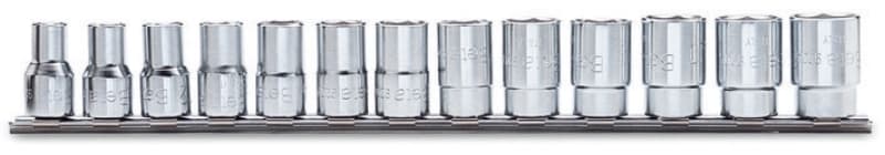 BETA - Serie di 13 chiavi a bussola a mano bocca esagonale art. 920A su supporto bussole esag 1/2 13pz su guide a/sb13.