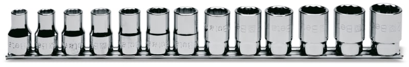 BETA - Serie di 13 chiavi a bussola a mano poligonale su supporto 1/2 13pz guide. 009200140