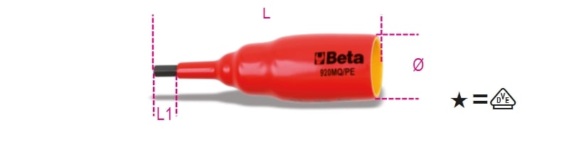 BETA - CHIAVI A BUSSOLA MASCHIO ESAGONALE 1/2 1000V MQ/PE 8.