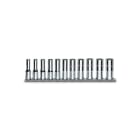 BETA - Serie di 11 chiavi a bussola a mano lunghe bocca poligonale su supporto 1/2 ASL 11pz guide.