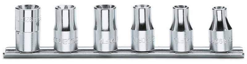 BETA - Serie di 6 chiavi a bussola a mano per viti con testa a profilo Torx® (art. 920FTX) con supporto TX 1/2 SERIE 6PZ FTXSB6.