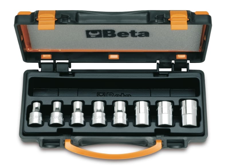 BETA - Serie di 8 chiavi a bussola a mano per viti con testa a profilo torx art. 920ftx in cassetta 8pz 1/2 ftx 920 ftx/c8.