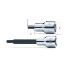BETA - Chiavi a bussola maschio esagonale con attacco quadro femmina 1/2" cromate - inserti bruniti a giravite esagonale 1/2 PE 12L.