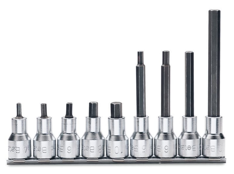 BETA - Serie di 9 chiavi a bussola maschio esagonale art. 920PE su supporto bussole a giravite es 1/2 sr 9pz pe/sb9.