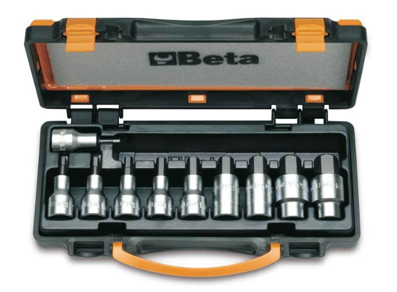 BETA - Serie di 10 chiavi a bussola maschio esagonale in cassetta 1/2 PE 920 PE/C10.