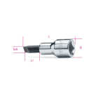 BETA - Chiavi a bussola a giravite per viti con intaglio attacco quadro 1/2" cromate - inserti bruniti LP 1,2X6,5.