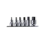 BETA - Serie di chiavi a bussola maschio esagonale con attacco quadro femmina 1/2 cromate, bussole esag. 1/2 sr 6pz guide pe-as/sb6.