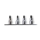 BETA - Serie di chiavi a bussola a giravite per viti con impronta a croce Philips con attacco quadro 1/2 cromate - inserti bruniti. Bussole giravite 1/2 sr 4pz guide ph/sb4.