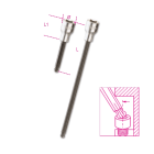 BETA - Chiavi a bussola maschio esagonale con estremità sferica BP 5XL, quadro femmina 1/2" cromate - inserti bruniti.