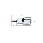 BETA - Chiavi a bussola maschio per viti con impronta torx, attacco quadro femmina 1/2 cromate, inserti bruniti, bussole tx 1/2 tx 55.