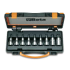 BETA - Serie di 9 chiavi a bussola maschio per viti con impronta Torx® in cassetta 1/2 TX 920 TX/C9.