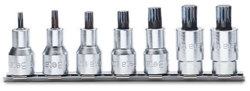 BETA - Serie di 7 chiavi a bussola maschio a profilo XZN su supporto 1/2 7PZ guide XZN/SB7.