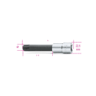 BETA - Chiavi a bussola maschio per viti con impronta esascanalata attacco quadro femmina 1/2" cromate inserti bruniti ES 16L.