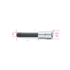 BETA - Chiavi a bussola maschio per viti con impronta esascanalata con attacco quadro femmina 1/2 cromate - inserti bruniti BUSSOLE ESASCANALATE ES XL9