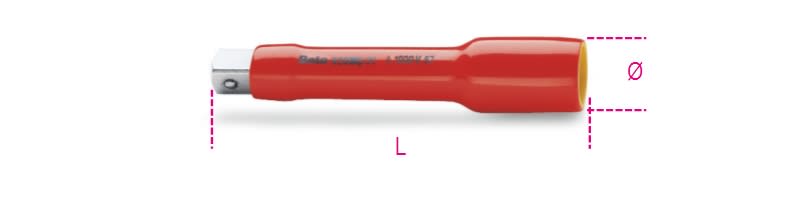 BETA - Prolunga quadro maschio e femmina 1/2” prolunga 125mm 1/2 is1000v mq/21.