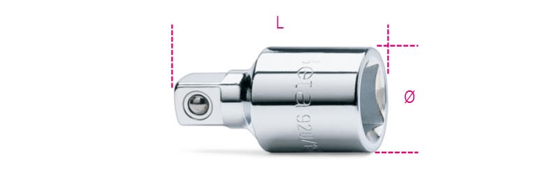 BETA - Raccordo con attacco quadro femmina 1/2" e maschio 3/8" cromato F1/2XM3/8/15.