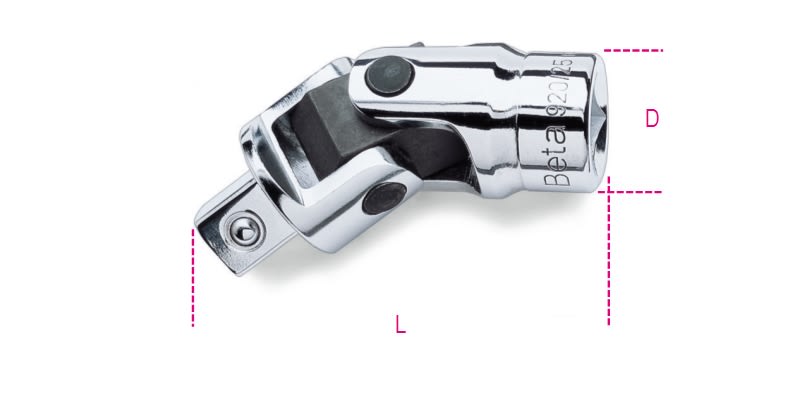 BETA - Snodo con attacchi quadri maschio e femmina 1/2 cromato, snodi 1/2 25 per connessioni versatili e resistenti.