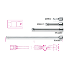 BETA - Prolunghe con attacchi quadri maschio e femmina 1/2 angolari, cromate, prolunghe angolari 50mm 1/2 an/50.