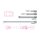 BETA - Prolunghe angolari con attacchi quadri maschio e femmina 1/2" cromate 125mm. 009200834