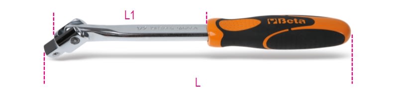 BETA - Quadro maschio snodato 1/2" con impugnatura cromato /35 A.
