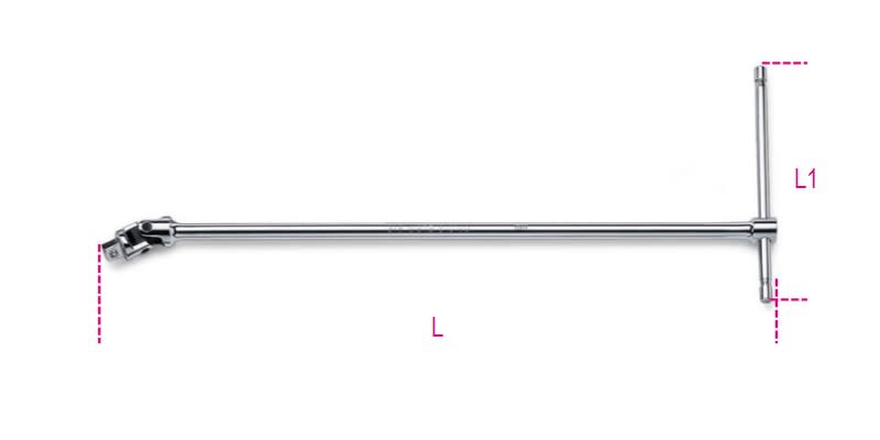 BETA - Quadro maschio 1/2 snodato a T cromato, quadri a T snodati 1/2 40, ideale per connessioni versatili.