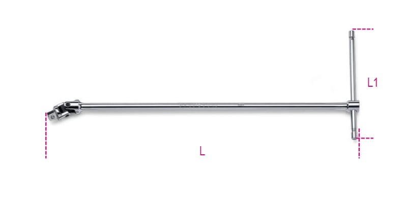 BETA - Quadro maschio 1/2 snodato a T cromato, quadri a T snodati 1/2 40, ideale per connessioni versatili.