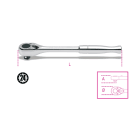 BETA - Cricchetto reversibile con attacco quadro maschio 1/2" impugnatura in metallo cromato M/55.