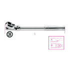 BETA - Cricchetto reversibile snodato con attacco quadro maschio 1/2" impugnatura in metallo cromato CRICCHETTI REV SNOD 1/2 IMP MET M/56. 009200894