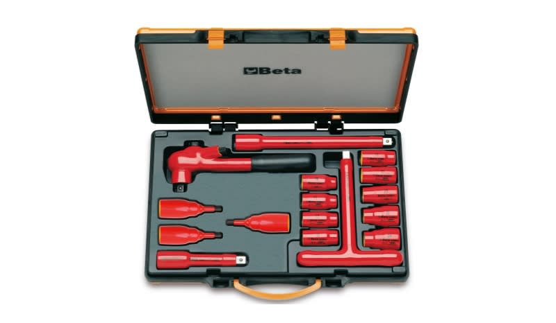 BETA - 9 chiavi a bussola esagonali 3 chiavi a bussola esagonali maschio e 4 accessori CASSETTE 16PZ 1000V MQ 1/2 MQ/C16 009200917
