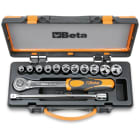 BETA - Assortimento 11 chiavi a bussola esagonali e 2 accessori in cassetta lamiera 13pz esagonali 1/2 A/C11.