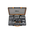 BETA - Assortimento di 27 chiavi a bussola poligonali e accessori in cassetta lamiera 1/2. 009200984