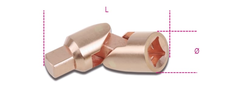 BETA - Snodo con attacchi quadri maschio e femmina 1/2" antiscintilla BA/25.
