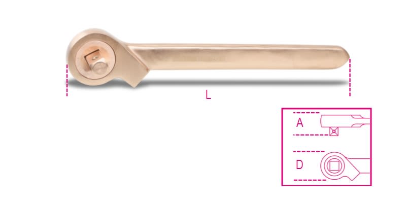 BETA - Cricchetto semplice con quadro scorrevole 1/2 antiscintilla BA/50.