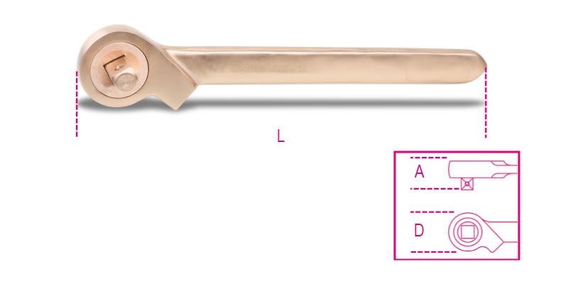 BETA - Cricchetto semplice con quadro scorrevole 3/4 antiscintilla BA/50.