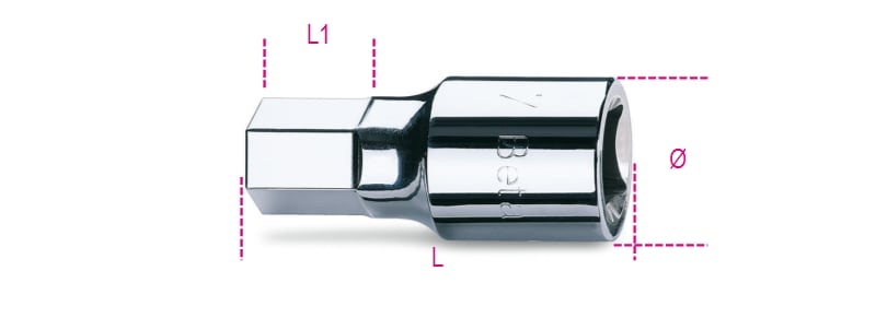 BETA - Chiavi a bussola maschio esagonale con attacco quadro femmina 3/4" cromate GIRAVITE ESAGONALI ME14 BUSSOLE 3/4.