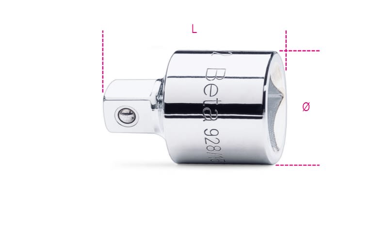 BETA - Raccordo con attacco quadro femmina 3/4" e maschio 1/2" cromato F3/4XM1/2 /15.