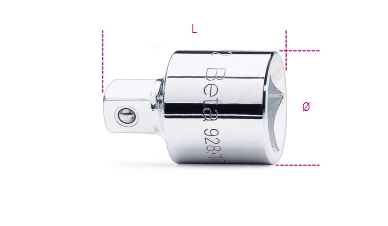 BETA - Raccordo con attacco quadro femmina 3/4" e maschio 1/2" cromato F3/4XM1/2 /15.
