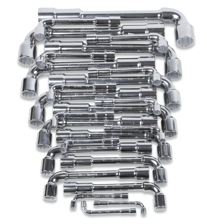 BETA - Serie di 25 chiavi a pipa doppie esagonali-poligonali art. 932, chiavi a pipa dp pesanti pol sr25pz/s25. 009320082