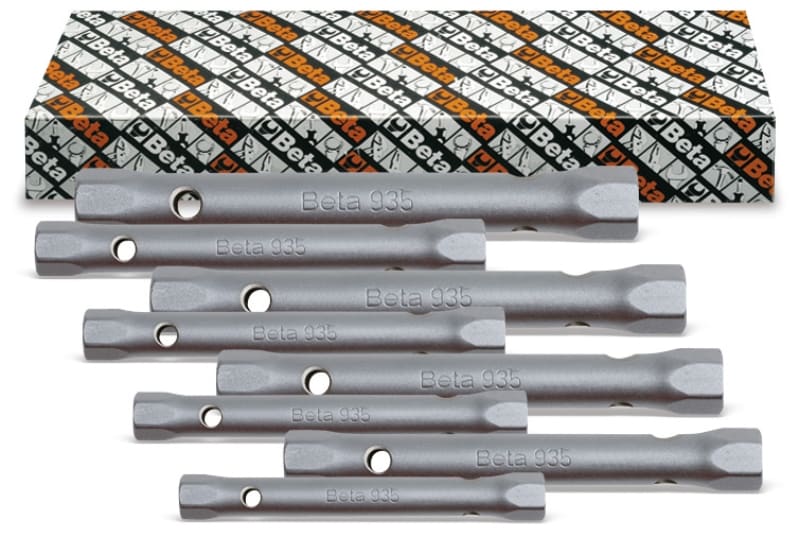 BETA - Serie di 8 chiavi a tubo doppie esagonali serie leggera art. 935 chiavi a tubo dal tubo sr 8pz /s8. 009350181