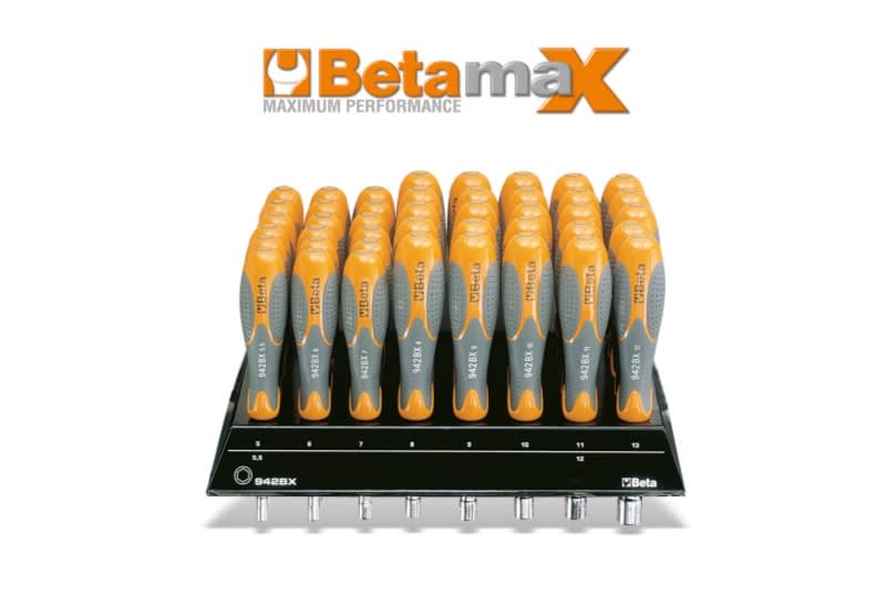 BETA - Espositore da parete con 43 chiavi a bussola esagonale con impugnatura tipo corto DISPLAY L33 43 CH. BUSSOLA BETAMAX BX/DG 009420701