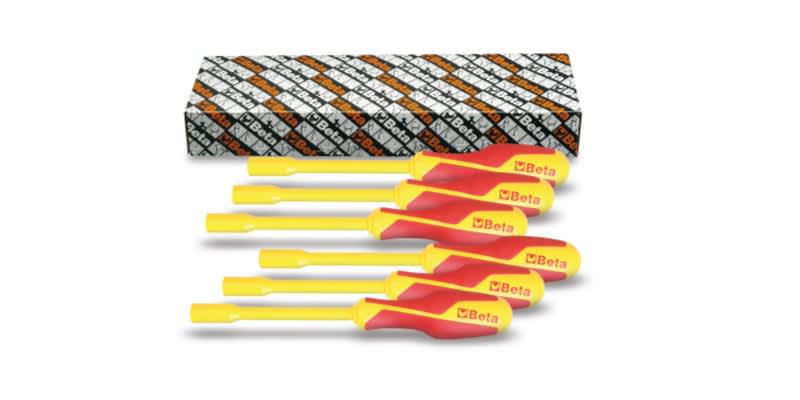 BETA - Serie di 6 chiavi a bussola esagonale con impugnatura CH BUSSOLA BG SERIE 6 PZ. MQ/S6 art. 943MQ. 009430250