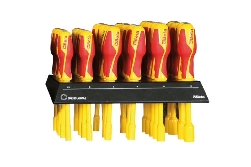 BETA - Espositore da parete con 30 chiavi a bussola esagonale con impugnatura display l33 30 ch.bussola 943 bg-mq.