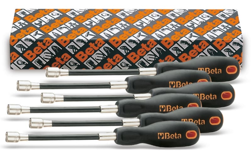 BETA - Serie di 6 chiavi a bussola esagonale flessibili con impugnatura 943FL 6PZ FL/S6.