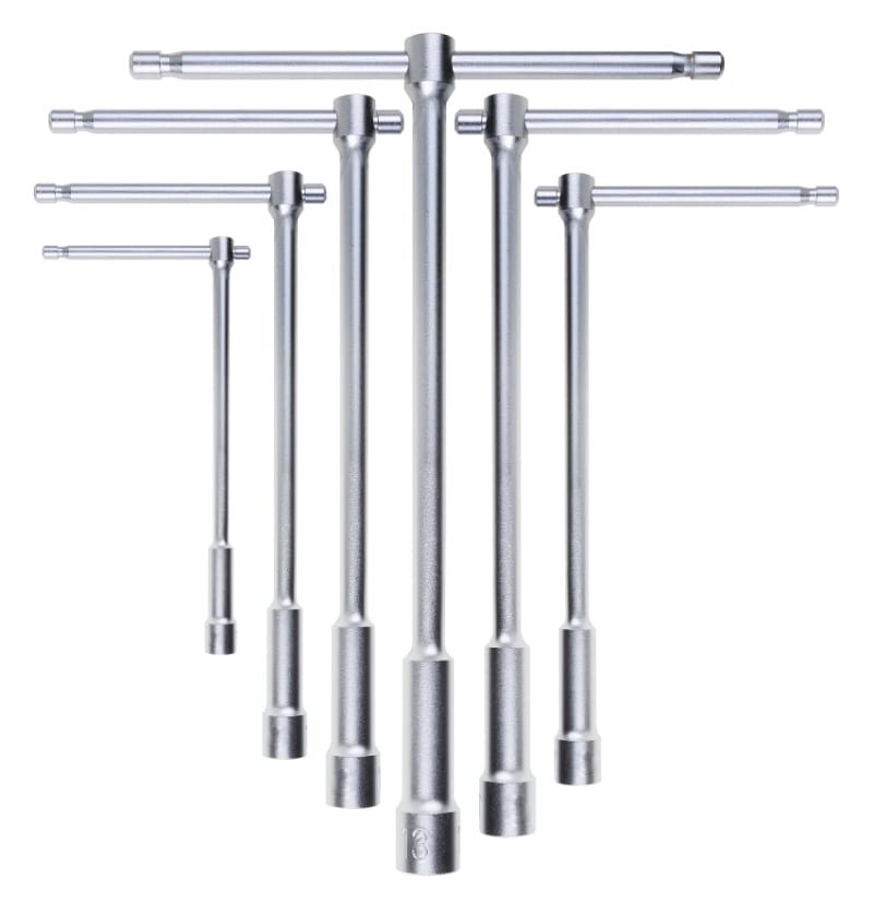 BETA - Serie di 6 chiavi a T semplici con bussola esagonale profonda SR 6PZ BUSS. ESAG. PROF /S6.