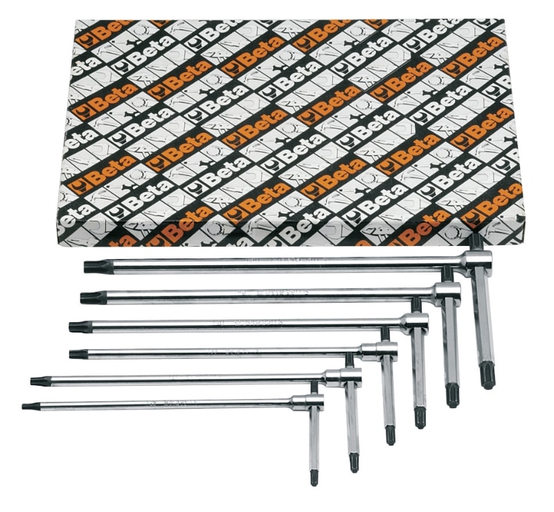BETA - Serie di 6 chiavi maschio piegate per viti con impronta Torx® CHIAVI A T ESAGONALI TX SERIE 6PZ/S6.