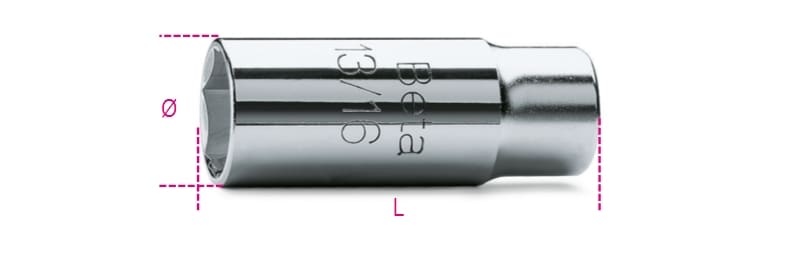 BETA - Chiavi a bussola per candele d'accensione 9/16 Q1/2 C14 femmina 1/2"