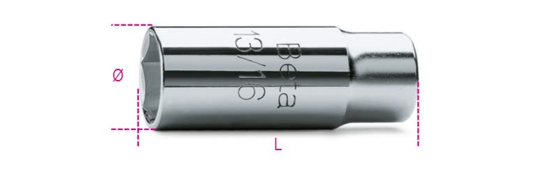 BETA - Chiavi a bussola per candele d'accensione 11/16 Q1/2 C 17,8 femmina 1/2" quadro.
